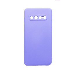 Capa de Silicone com Moldura de Câmera para Samsung Galaxy S10 Roxo Capa de Silicone com Moldura de Câmera para Samsung Galaxy S10 Roxo